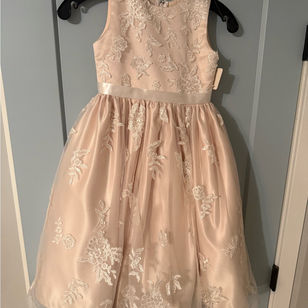 Elegant Cream Lace Kids Dress